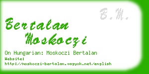 bertalan moskoczi business card